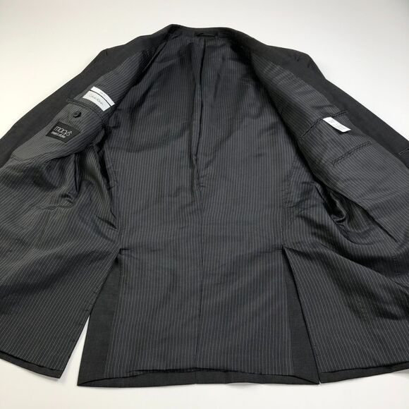 Calvin Klein Slim Fit 42L 100% Wool Two Button Blazer Coat Jacket Gray MINT - Picture 10 of 16